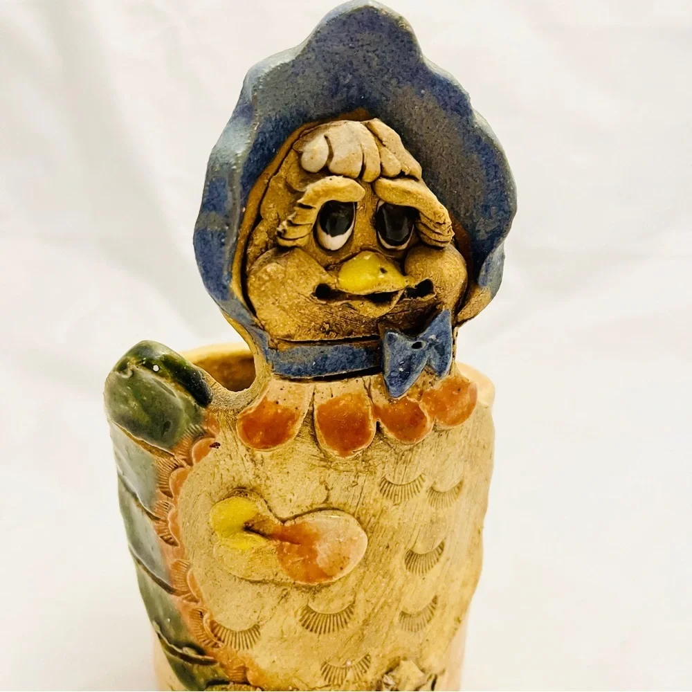 Max Hindt California Pottery, Duck/Chicken Planter, Utensil Holder, VTG EUC